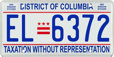 DC license plate EL6372