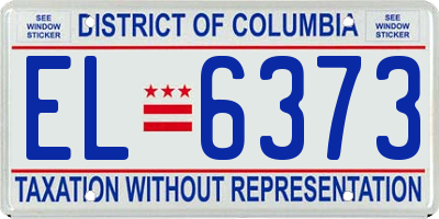 DC license plate EL6373