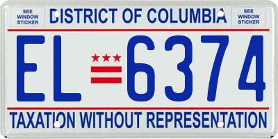 DC license plate EL6374