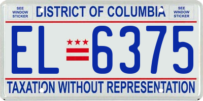 DC license plate EL6375