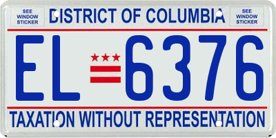 DC license plate EL6376