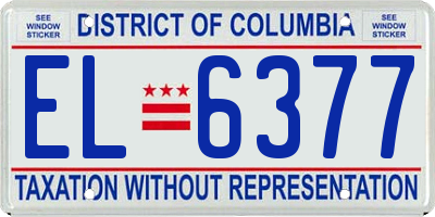 DC license plate EL6377