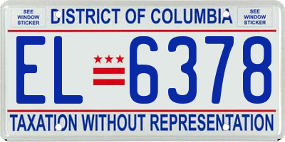 DC license plate EL6378