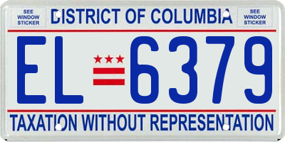 DC license plate EL6379