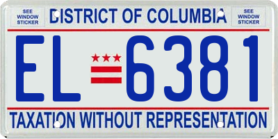 DC license plate EL6381
