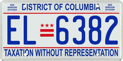 DC license plate EL6382