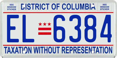 DC license plate EL6384