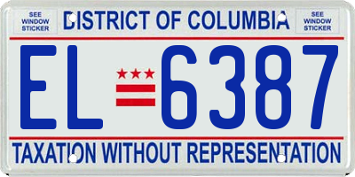 DC license plate EL6387