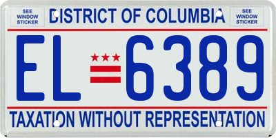 DC license plate EL6389