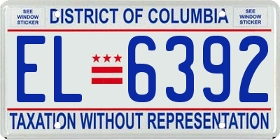 DC license plate EL6392