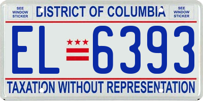 DC license plate EL6393