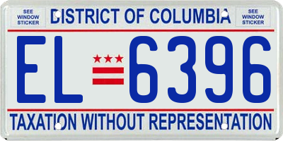 DC license plate EL6396