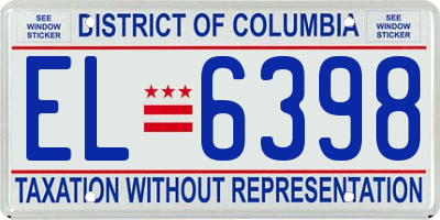 DC license plate EL6398