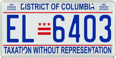 DC license plate EL6403