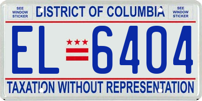 DC license plate EL6404