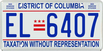 DC license plate EL6407