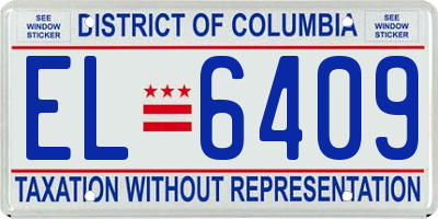 DC license plate EL6409