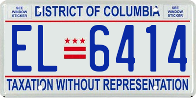 DC license plate EL6414