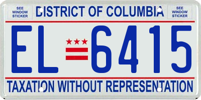 DC license plate EL6415
