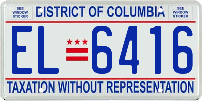 DC license plate EL6416