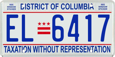DC license plate EL6417
