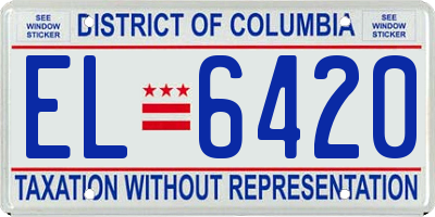 DC license plate EL6420