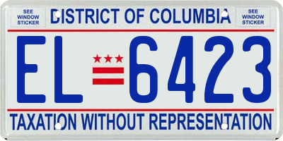 DC license plate EL6423