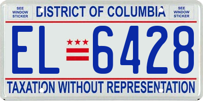 DC license plate EL6428