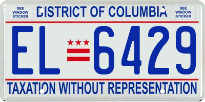 DC license plate EL6429