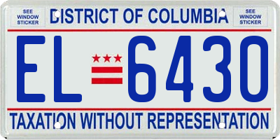 DC license plate EL6430