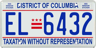 DC license plate EL6432