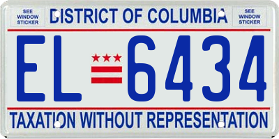 DC license plate EL6434