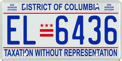 DC license plate EL6436