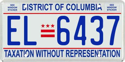 DC license plate EL6437