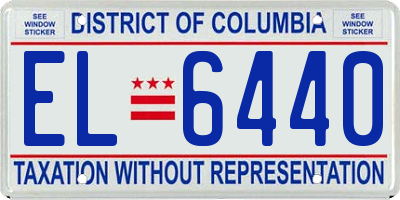 DC license plate EL6440