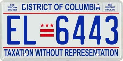 DC license plate EL6443