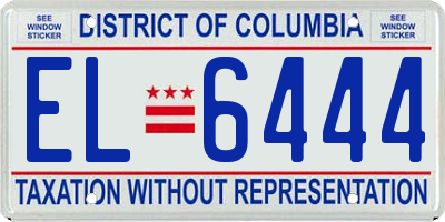 DC license plate EL6444