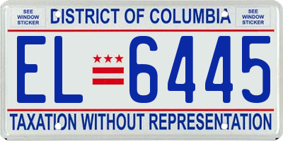 DC license plate EL6445