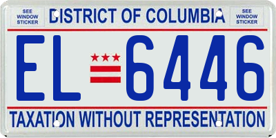 DC license plate EL6446