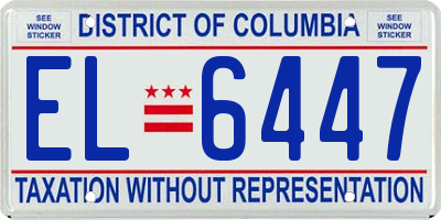 DC license plate EL6447