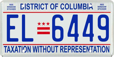 DC license plate EL6449