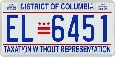 DC license plate EL6451