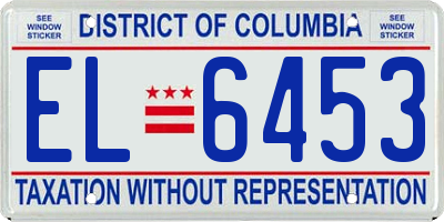 DC license plate EL6453