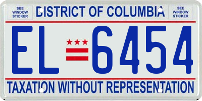 DC license plate EL6454