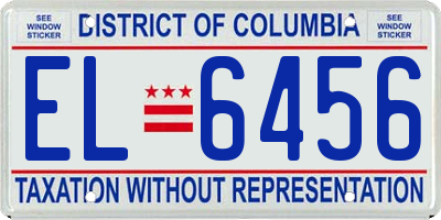 DC license plate EL6456