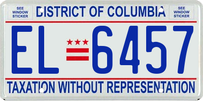 DC license plate EL6457