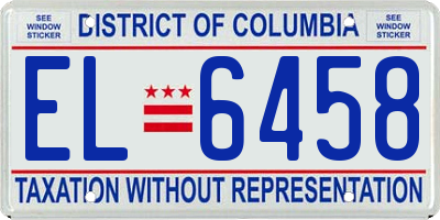 DC license plate EL6458