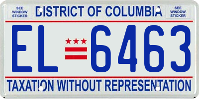 DC license plate EL6463
