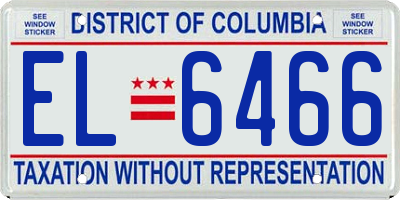 DC license plate EL6466