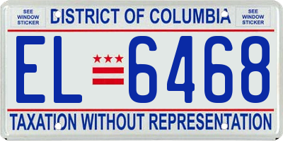 DC license plate EL6468